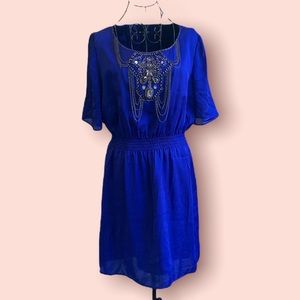 Beautiful jewel embellished short sleeve dress size L